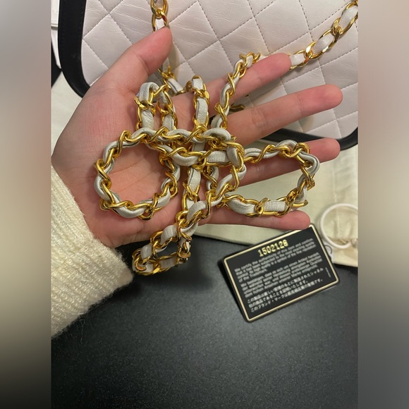 Chanel Rare Vintage Bicolor Single Flap with removable pouch - Picture 15 of 16